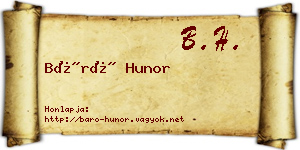 Báró Hunor névjegykártya