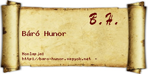 Báró Hunor névjegykártya